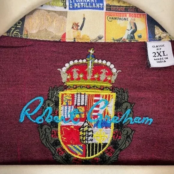 Robert Graham Plaid Shirt Champagne Print Contrast - Picture 5 of 10